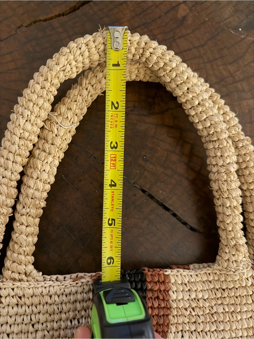 NWOT- Vitamin A Avalon Tote - Handwoven Chocolate Brown Stripe Raffia Bag - Picture 8 of 8